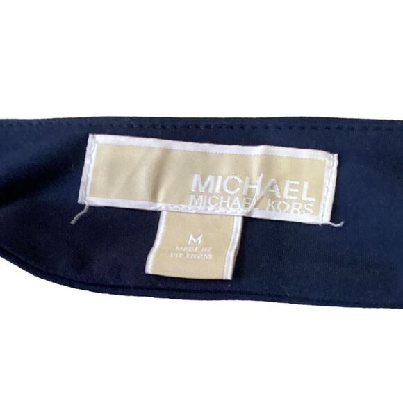MICHAEL Michael Kors Sleeveless Cowl Back Fishtail Navy Blue Cocktail Dress - Picture 4 of 12